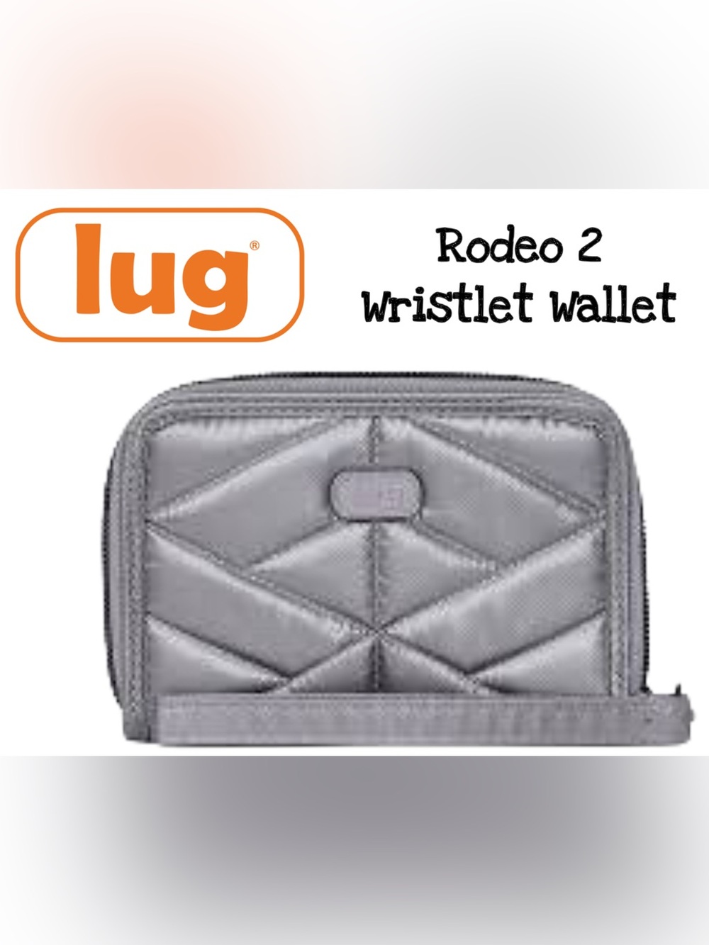Lug Rodeo 2 Compact RFID Wristlet Wallet NWT Metallic Pearl